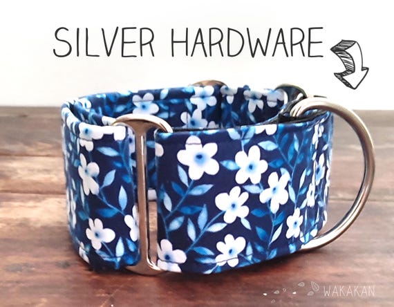 Martingale dog collar model Midnight Flowers