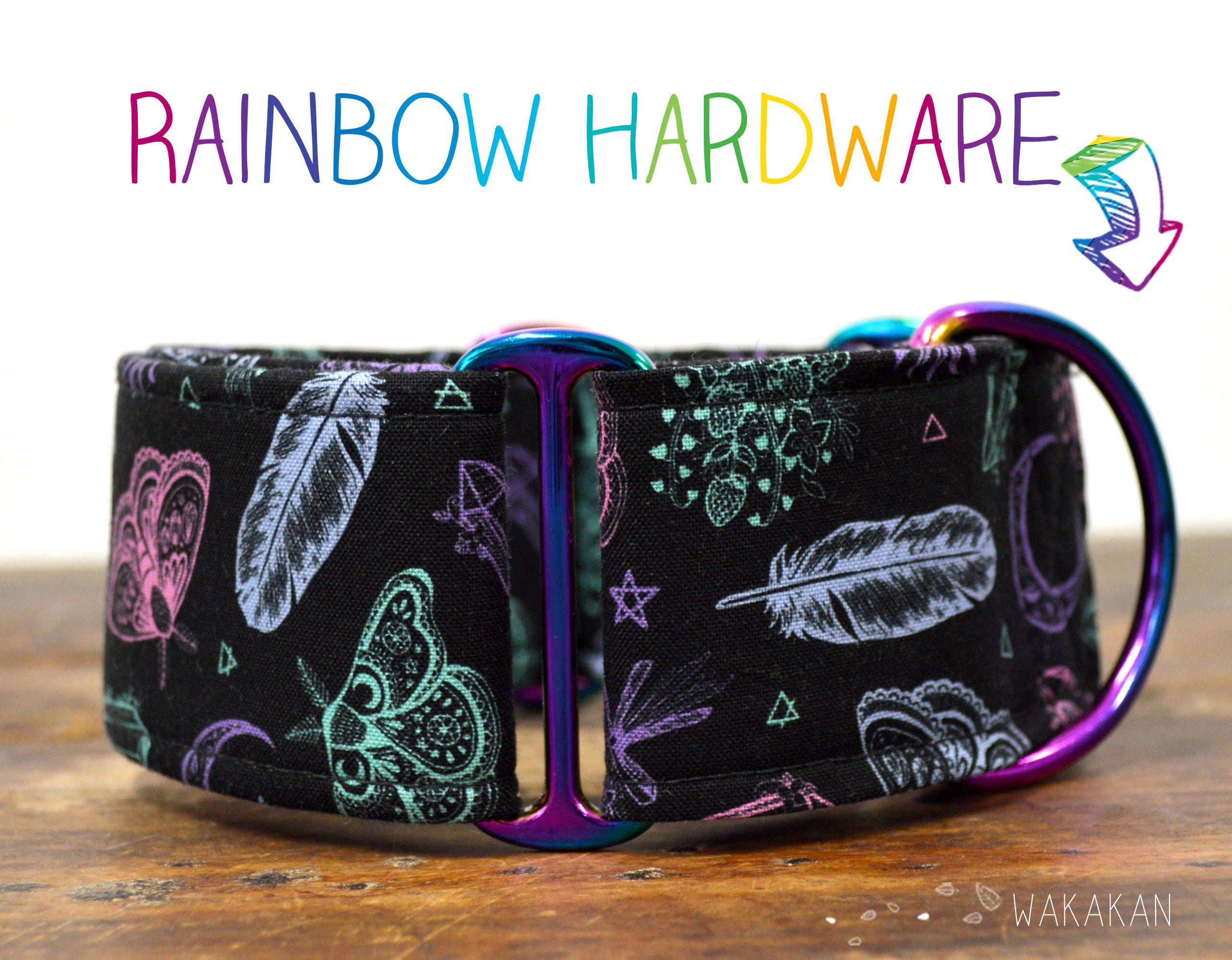 Martingale dog collar model Witchcraft Colors. Adjustable and handmade