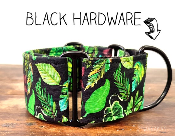 Martingale dog collar model Rainforest. Adjustable and handmade with 100% cotton fabric. Plantlover, in to the forest Wakakan