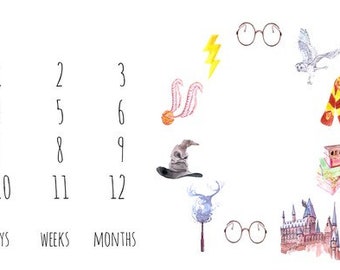 harry potter milestone blanket