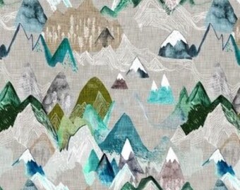 Call of the Mountains Gray Minky Blanket Baby Shower Pink Dawn Satin Aqua Lavender Nursery Peaks and Valleys Plum Crib Bedding
