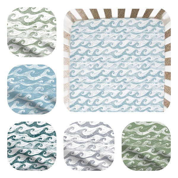 Nursery Bedding -  Waves, All Colors