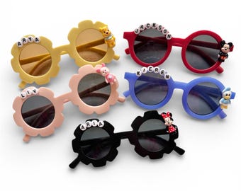Gafas de sol Disney personalizadas para niños, gafas de margaritas, gafas para niños pequeños, gafas de sol personalizadas, gafas de sol con flores, accesorio de Disneyland