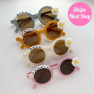 Personalized Sunglasses for Kids, Daisy Glasses, Neutral Glasses, Toddler Glasses, Custom Sunglasses, Flower Sunglasses, Boys Gifts