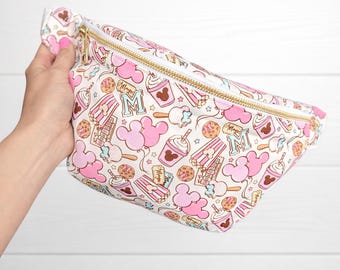 Jumbo Fanny Pack; Snacks Disney, Nylon, Disneyland Accessory, Ice Cream, Belt Bag, Magic Kingdom