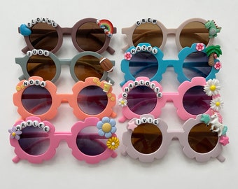 Personalisierte Sonnenbrille für Kinder, Gänseblümchen-Brille, neutrale Brille, Kleinkind-Brille, individuelle Sonnenbrille, Blumen-Sonnenbrille, Osterkorb