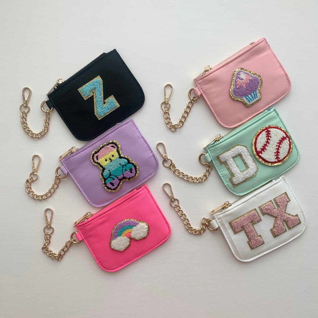 Personalized Keychain Wallet Chenille Patch Wallet Nylon Etsy