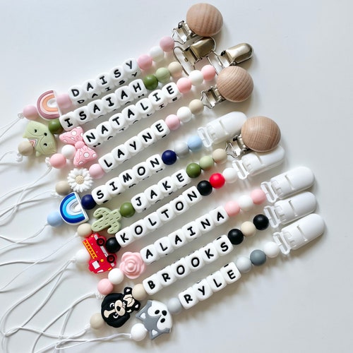 Pacifier Clip Personalized Pacifier Clip Engraved Pacifier Etsy