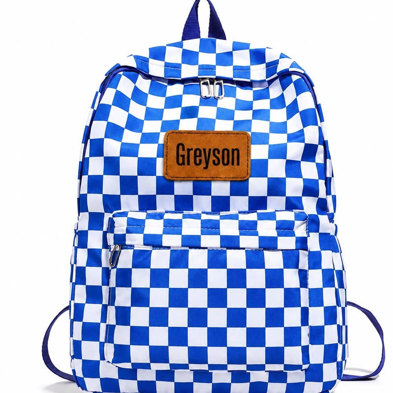 Checkered Backpack - Etsy