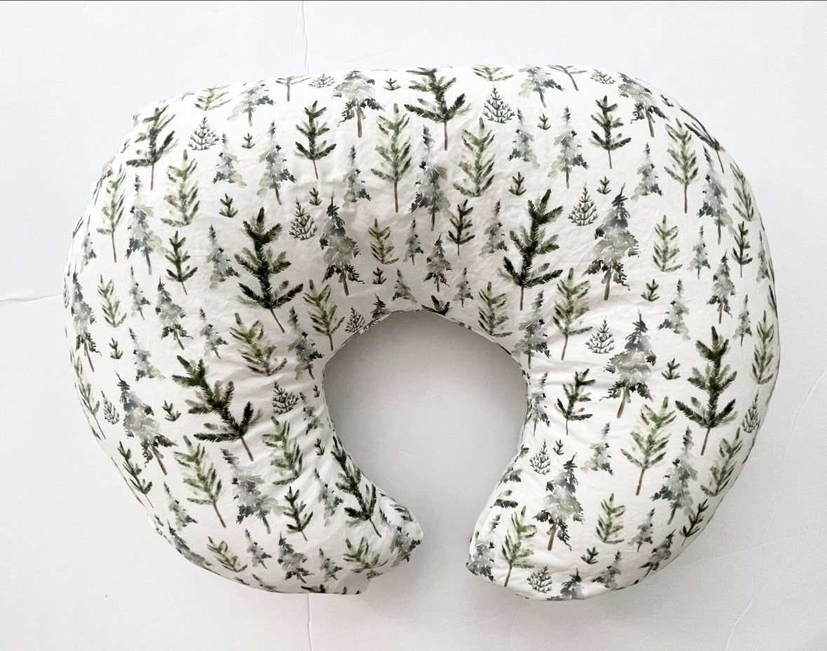 READY TO SHIP Nursing Pillow Cover - Snowy Forest