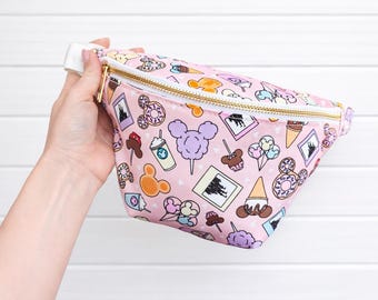 Fanny Pack; Disney Snacks and Treats, Nylon, Disneyland Accessory, Princess, Belt Bag, Magic Kingdom
