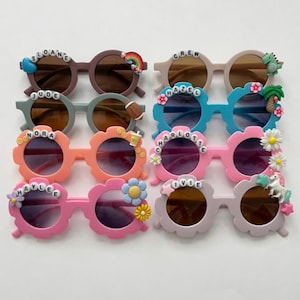 Personalized Sunglasses for Kids, Daisy Glasses, Neutral Glasses, Toddler Glasses, Custom Sunglasses, Flower Sunglasses, Boys Gifts