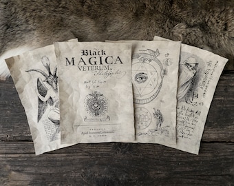 4 Buch der Schatten Wicca-Hexerei-Seiten – Schwarze Magie-Tagebucheinträge