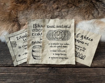 4 opuscoli ispirati allo Shire Farthing Hobbit - Set II - Pergamene dal regno di Tolkien