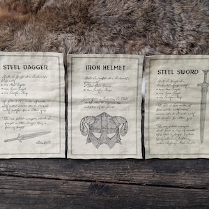 3 Skyrim Inspired Scrolls - Smithing Steel and Iron Scrolls