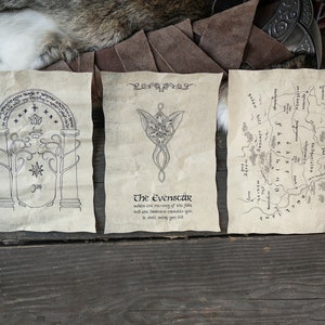 3 páginas de la Tierra Media en A5 - Pergaminos del reino de Tolkien