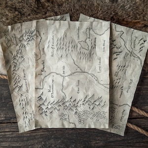 3 mapas de la Montaña Azul y Eriador en formato A4 - Pergaminos del reino de Tolkien