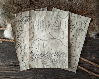 3 Maps of the Blue Mountain and Eriador on A4 - Scrolls from the Realm of Tolkien