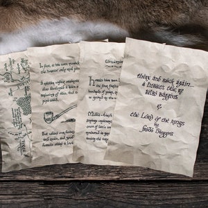 4 Book of Westmarch Inspired Pages Set II on A5 - Scrolls from the Realm of Tolkien