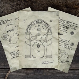 3 Saruman Inspired Pages on A4 - Scrolls from the Realm of Tolkien