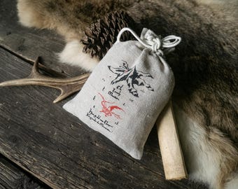 Borsa con coulisse ispirata alla mappa della Terra di Mezzo e a Erebor - Sacca portaoggetti con ingredienti correlati agli elfi del Regno di Tolkien, regalo