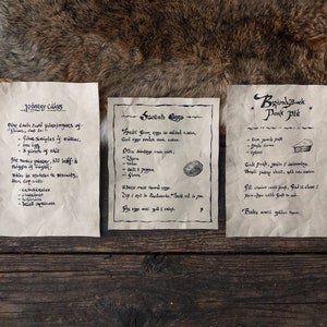 3 páginas inspiradas en el Hobbit de recetas de Shire: pergaminos del reino de Tolkien
