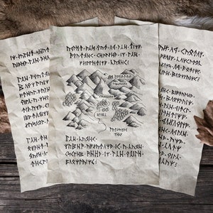 3 páginas de asentamientos enanos: pergaminos del reino de Tolkien