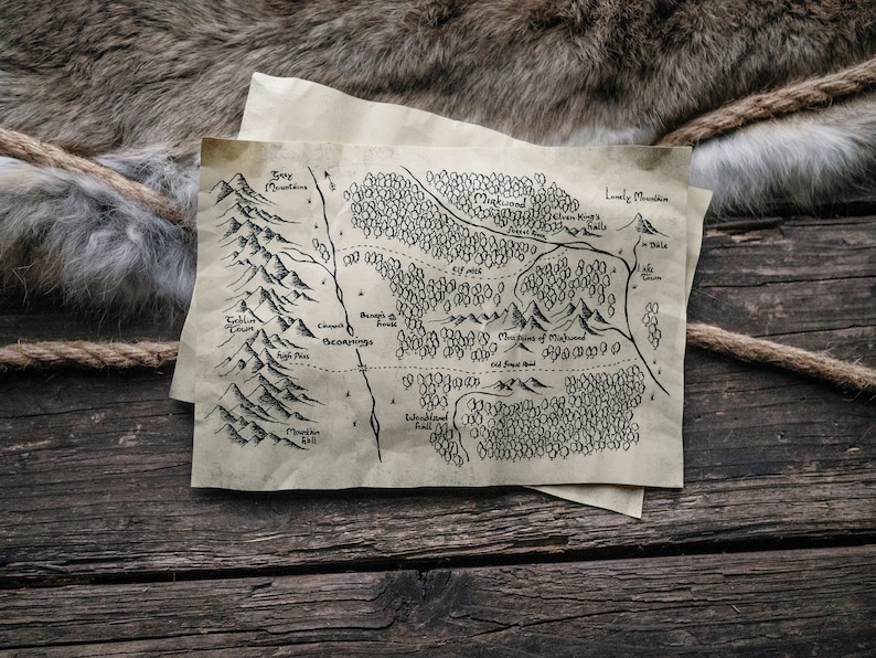 3 Maps of the Misty Mountains Scrolls From the Realm of Etsy