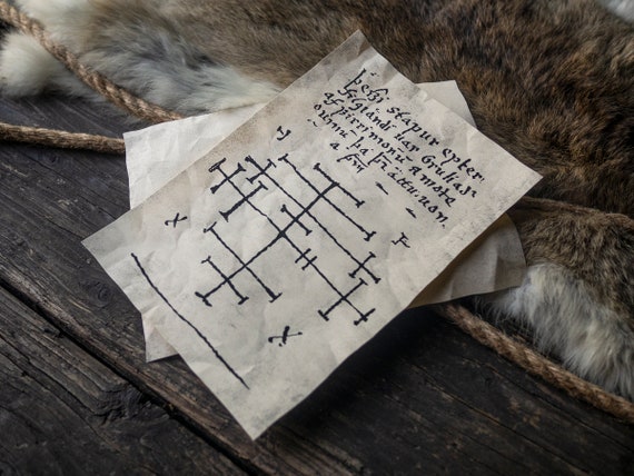 4 Icelandic Magical Staves Witchcraft Pages - Galdrabok Journal