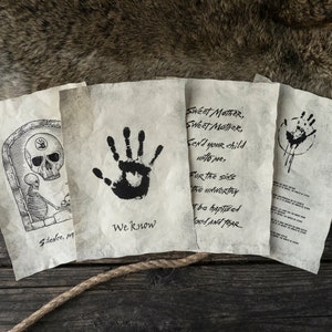 4 Pergaminos inspirados en la Hermandad Oscura de Skyrim: Lo sabemos, Puerta del Santuario, Principios y Sacramento