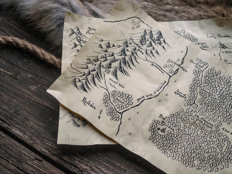 3 Maps of the Misty Mountains Scrolls From the Realm of Etsy