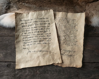 2 scritti ispirati alla Terra di Mezzo su carta fatta a mano - Rotoli dal regno di Tolkien