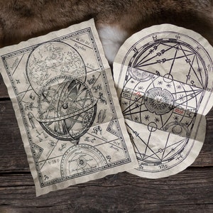 2 Mysteries of Astrology Scrolls - Foldable Solar Zodiac Maps