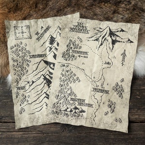 2 Zwergen-Bergstraßenkarten – Schriftrollen aus dem Reich von Tolkien