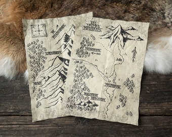 2 Mappe stradali delle Montagne Naniche - Pergamene dal Regno di Tolkien
