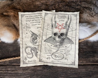 2 Necronomicon Scrolls of the Occult Rituals - Foldable Dark Magic Pages