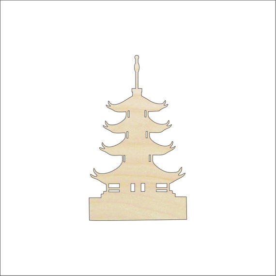 Building Pagoda - Laser Cut Out Unfinished Wood Craft Shape WLD102 Building Pagoda - Laser Cut Out Unfinished Wood Craft Shape WLD102