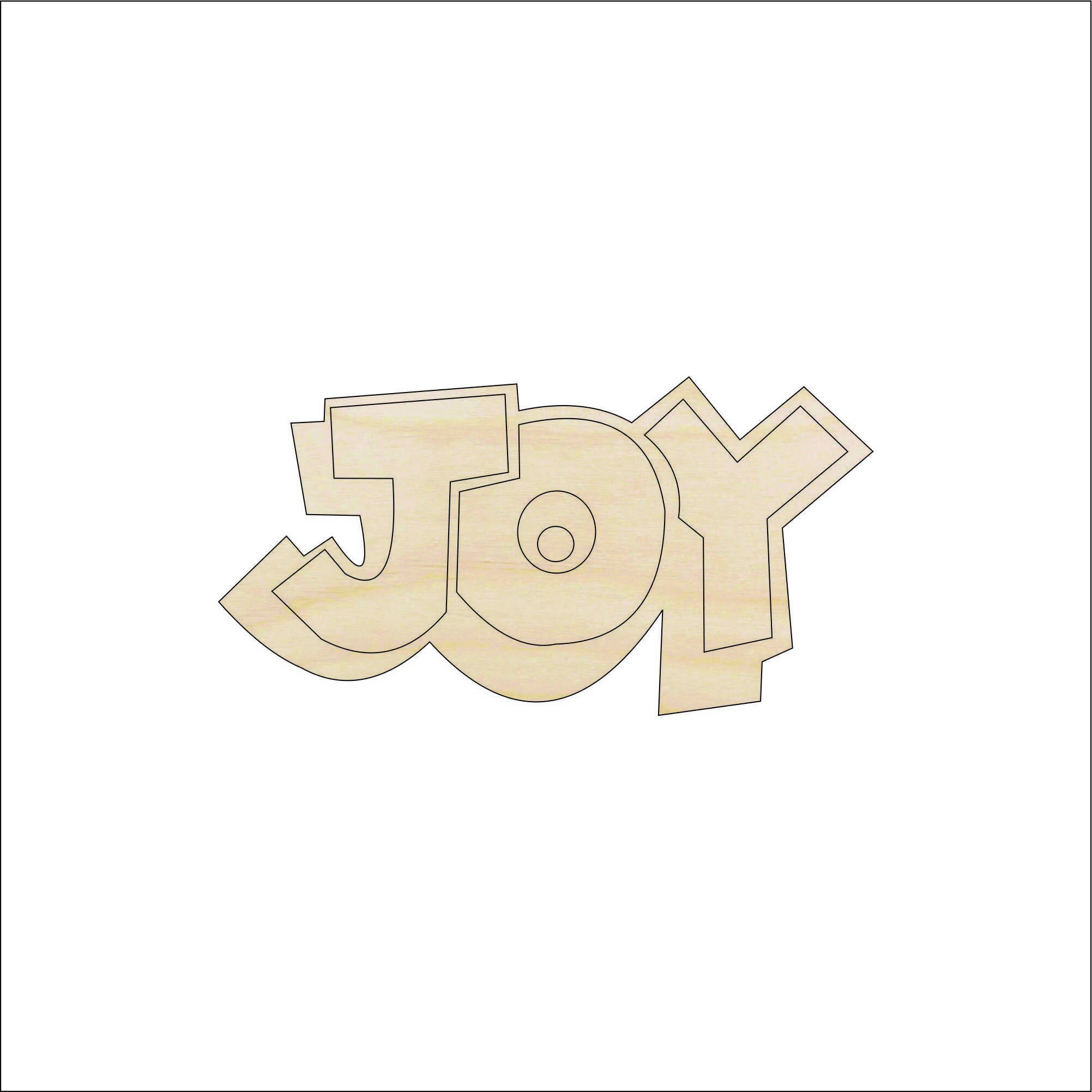 Word Joy - Laser Cut Out Unfinished Wood Craft Shape XMS148 Word Joy - Laser Cut Out Unfinished Wood Craft Shape XMS148