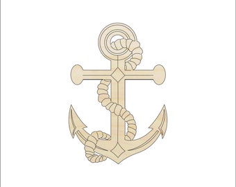 Anchor - Laser Cut Out Unfinished Wood Craft Shape ANC17 Anchor - Laser Cut Out Unfinished Wood Craft Shape ANC17