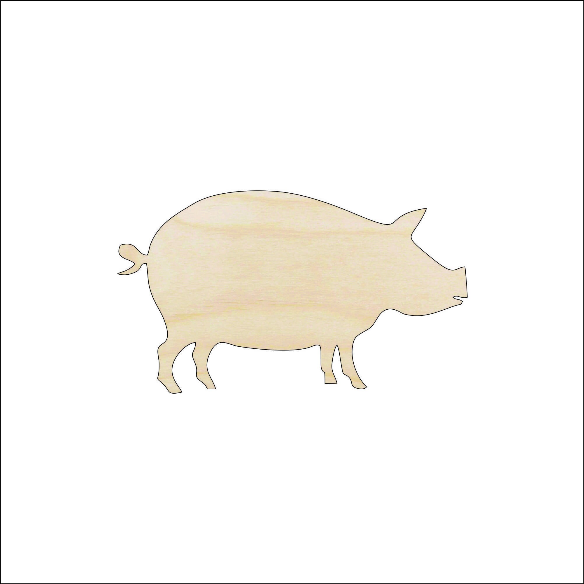 Pig - Laser Cut Out Unfinished Wood Craft Shape PIG14 Pig - Laser Cut Out Unfinished Wood Craft Shape PIG14