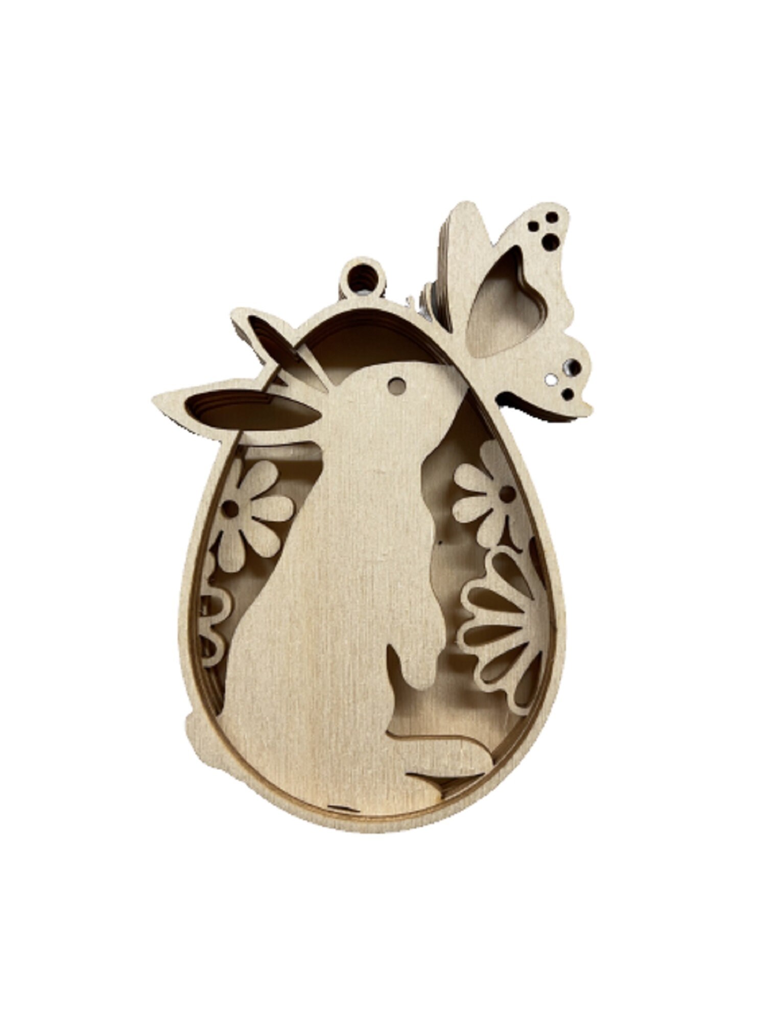 3D Ornament Bunny 5 Pieces Laser Cut Out Unfinished ORN274 3D Ornament Bunny 5 Pieces Laser Cut Out Unfinished ORN274