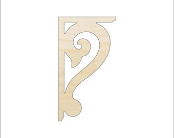 Shelf Bracket - Laser Cut Out Unfinished Wood Craft Shape SHLF7 Shelf Bracket - Laser Cut Out Unfinished Wood Craft Shape SHLF7