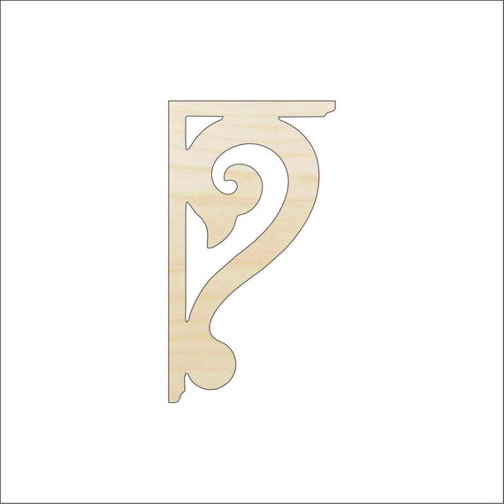 Shelf Bracket - Laser Cut Out Unfinished Wood Craft Shape SHLF7 Shelf Bracket - Laser Cut Out Unfinished Wood Craft Shape SHLF7