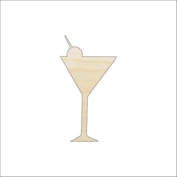 Drink Martini - Laser Cut Out Unfinished Wood Craft Shape FOD105 Drink Martini - Laser Cut Out Unfinished Wood Craft Shape FOD105
