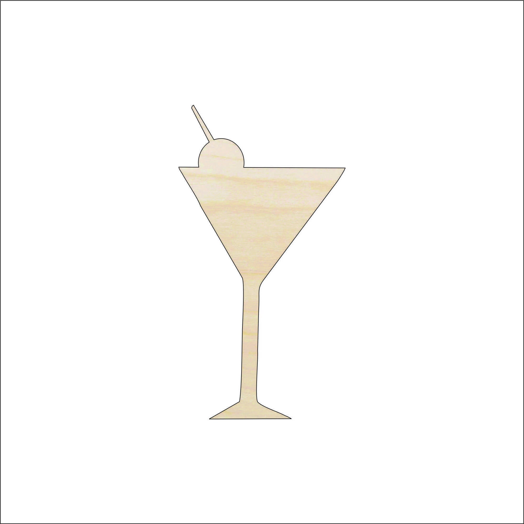 Drink Martini - Laser Cut Out Unfinished Wood Craft Shape FOD105 Drink Martini - Laser Cut Out Unfinished Wood Craft Shape FOD105