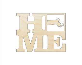 State Massachusetts Home - Laser Cut Out Unfinished Wood Craft Shape STAT19 State Massachusetts Home - Laser Cut Out Unfinished Wood Craft Shape STAT19