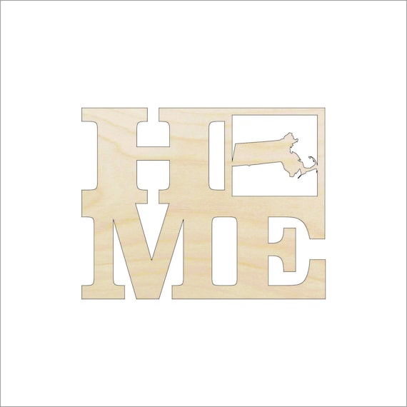 State Massachusetts Home - Laser Cut Out Unfinished Wood Craft Shape STAT19 State Massachusetts Home - Laser Cut Out Unfinished Wood Craft Shape STAT19