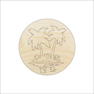 Tree Palm - Laser Cut Out Unfinished Wood Craft Shape BCH11 Tree Palm - Laser Cut Out Unfinished Wood Craft Shape BCH11