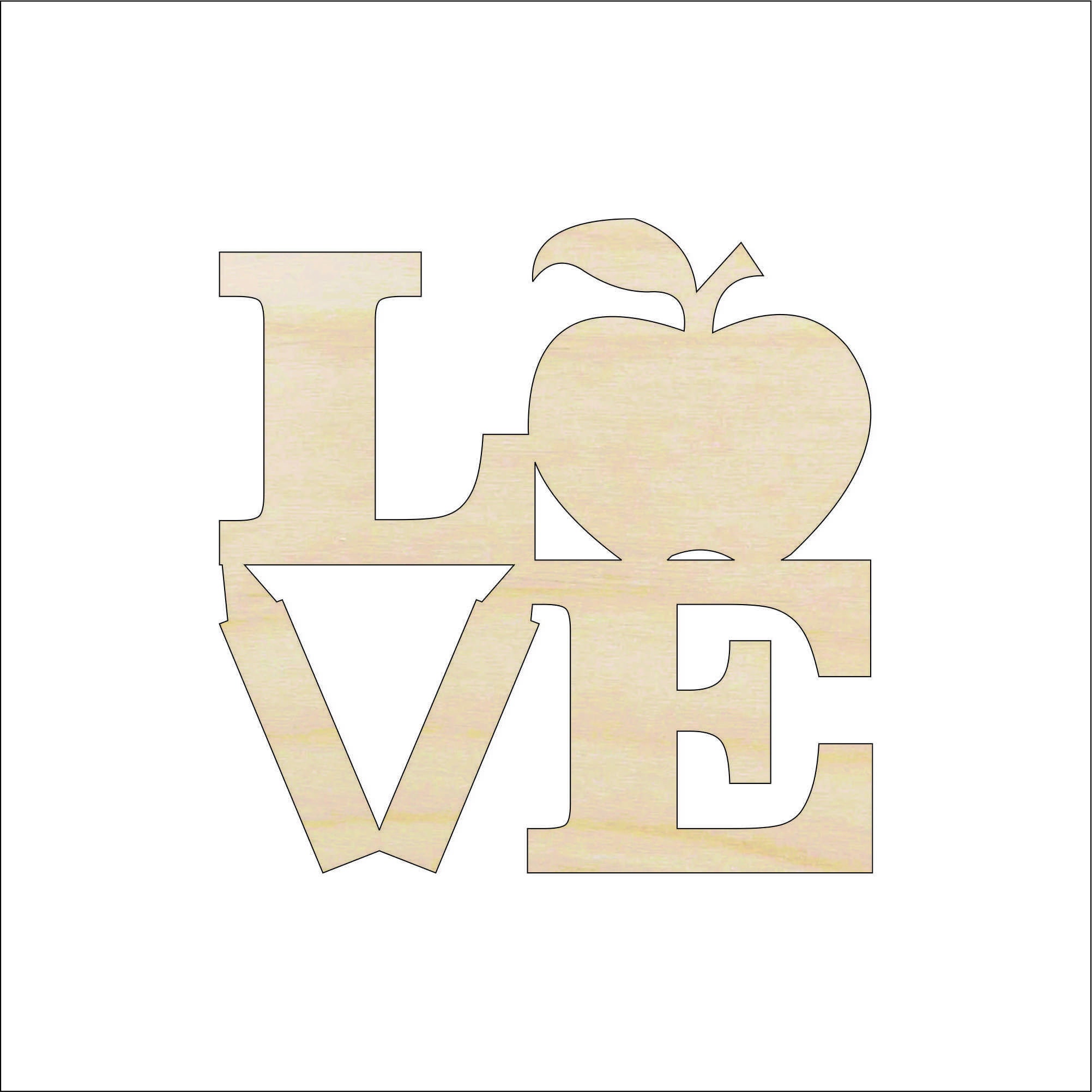 Word Love School - Laser Cut Out Unfinished Wood Craft Shape SCL30 Word Love School - Laser Cut Out Unfinished Wood Craft Shape SCL30