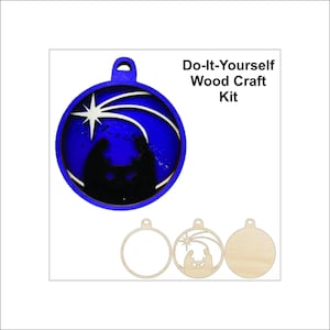 Nativity Wood Craft Kit Ornament Door Sign Multi Piece Laser Cut Out & Unfinished DIY Craft Supply RE12